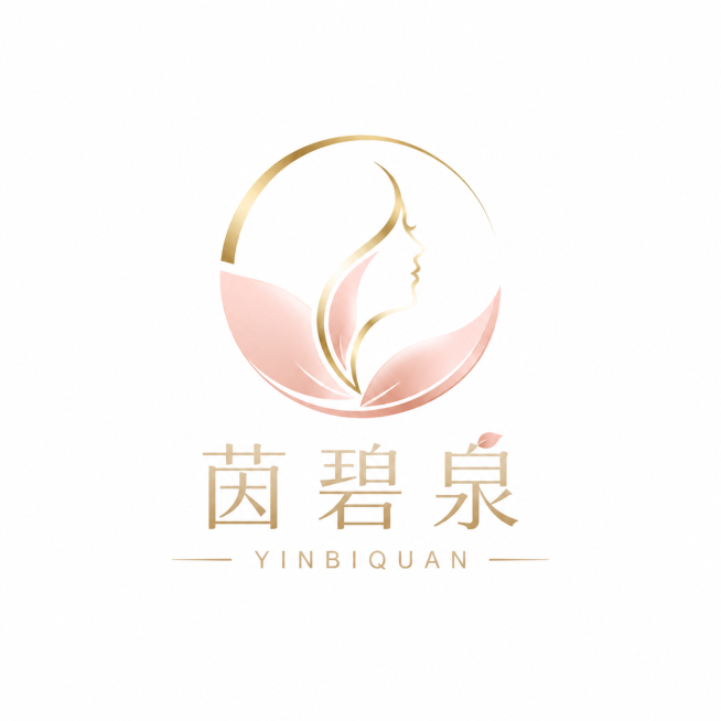极简轻奢医美风女性私处护理品牌茵碧泉图形商标LOGO，象征女性温柔呵护与天然修护，整体干净高级、留白充足，主色调奶雾白搭配柔雾粉与浅香槟金，无复杂图案，无低俗元素，矢量高清，简约大气，适合高端私护品牌预览效果