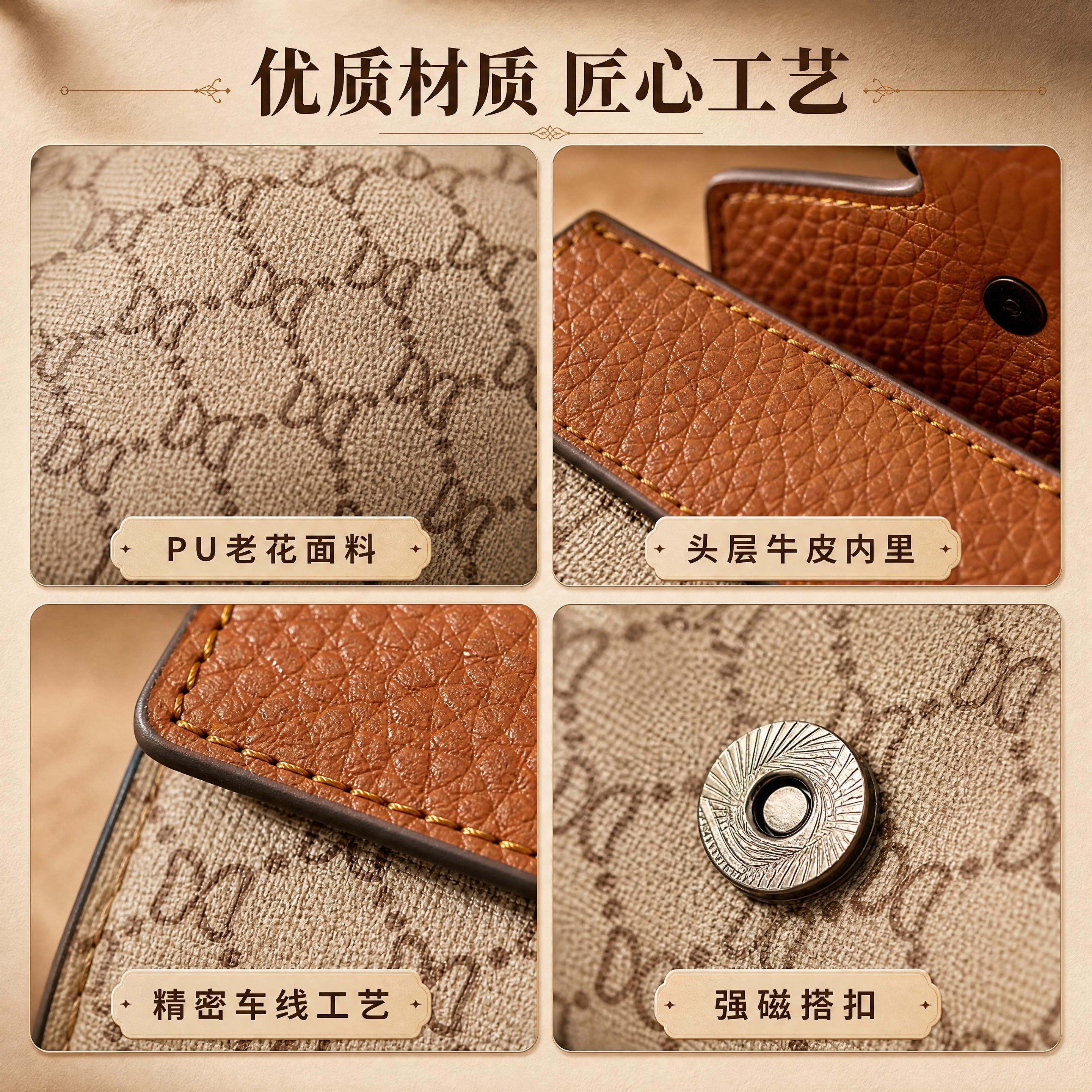 [商品] 使用【图6】卡包材质细节特写；商品为KB-9009酒… - 图片创意预览