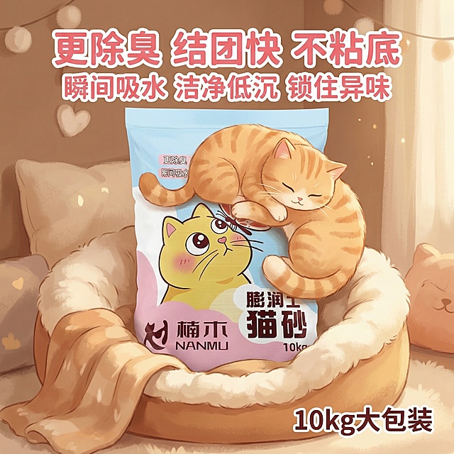 我是在拼多多卖猫砂的 帮我做10张主图 可爱一点 吸引人点