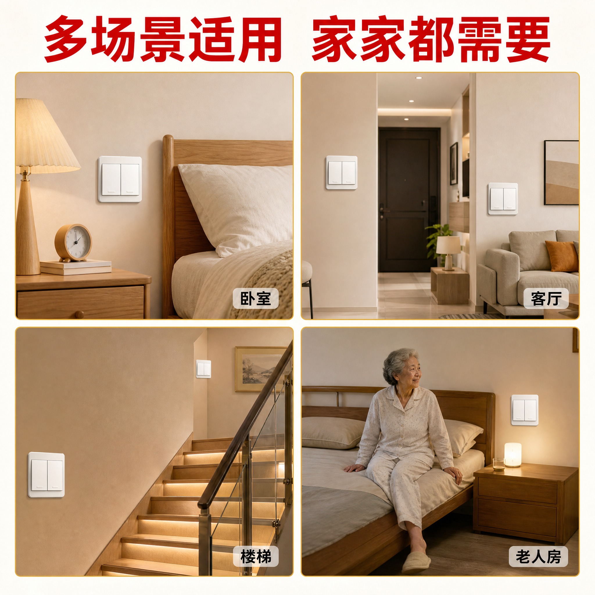 [主图-6] 多场景适用展示，用四宫格展示产品在不同空间的使用… - 图片创意预览