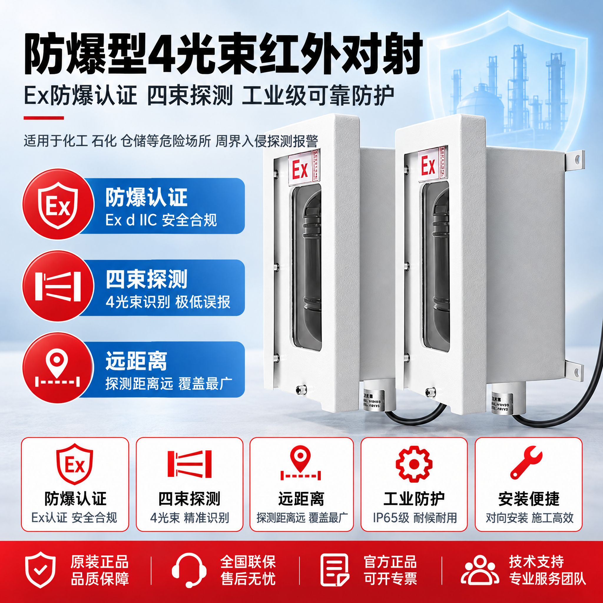 [主图-1] 商品名称：防爆型4光束红外对射。主题：按参考模板… - 图片创意预览