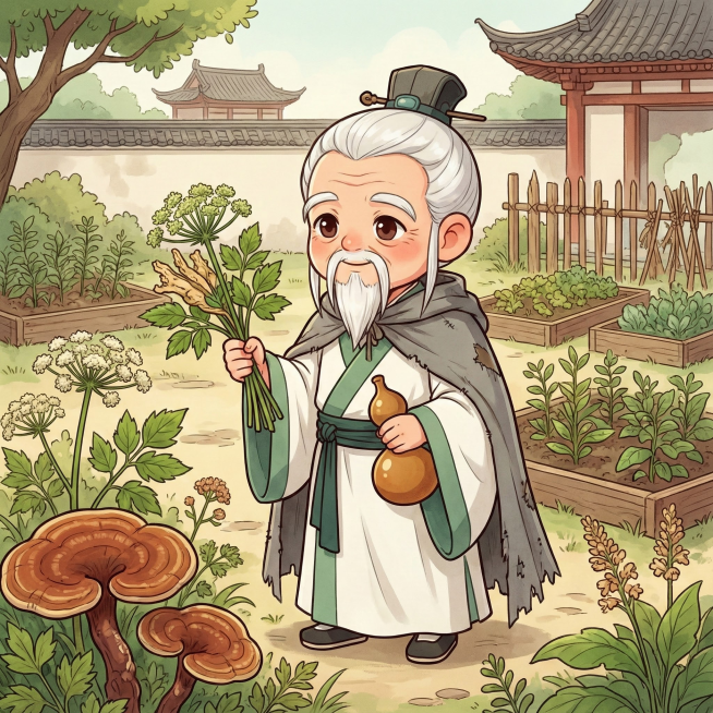 生成这个孙思邈手绘人物的一些物料，以及一些主kv延展，至少十个预览效果