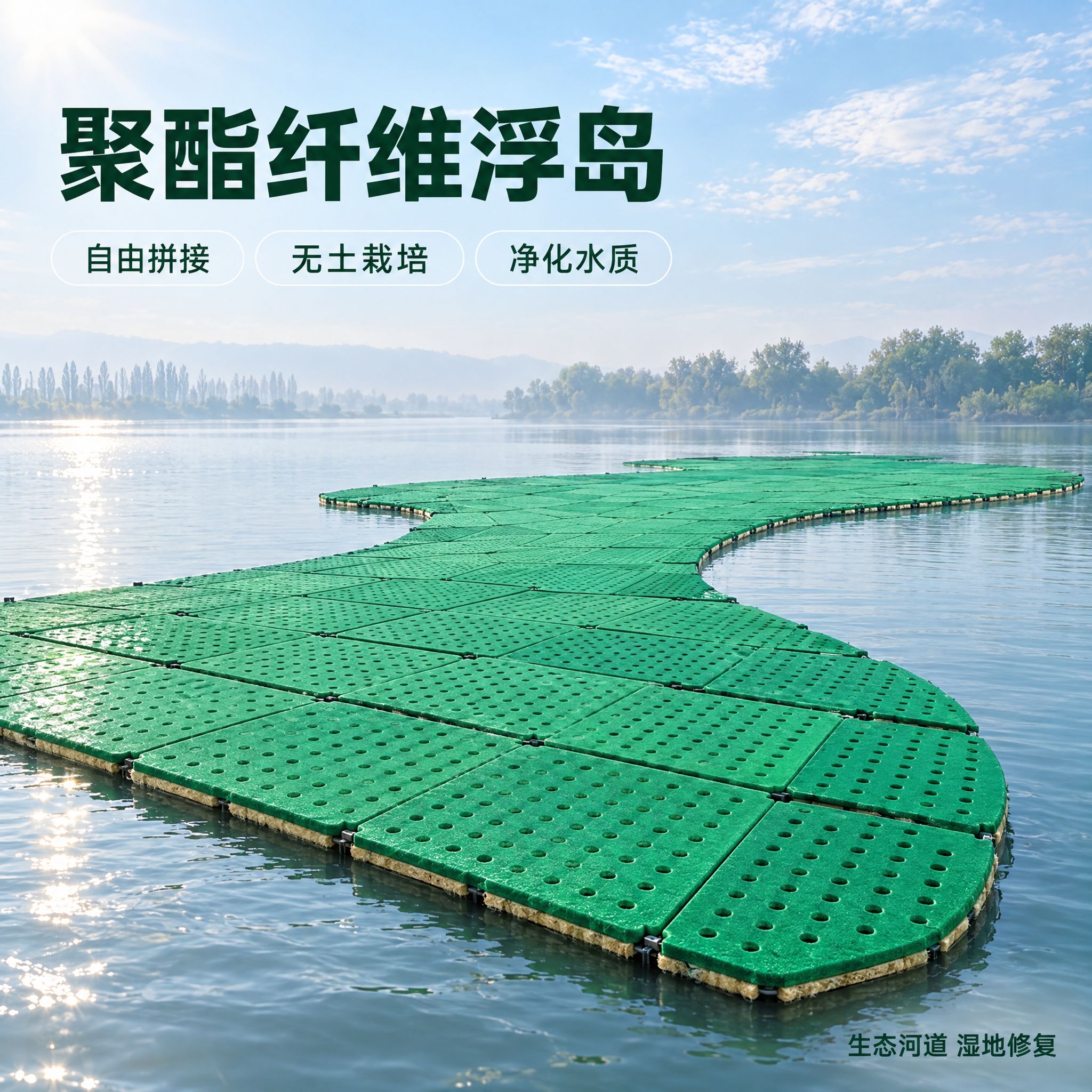 [主图-1] 聚酯纤维浮岛 淘宝首图，唯一任务是呈现生态水面上… - 图片创意预览