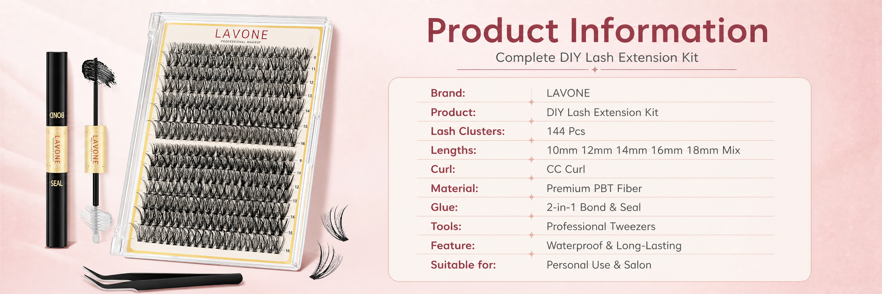 [商品] 使用【图1】LAVONE DIY假睫毛套装；保留透明… - 图片创意预览