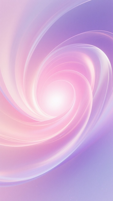 一张具有柔和渐变效果的抽象背景设计图，采用数字艺术风格，画面以流畅的曲线和柔和的光影过渡为主要视觉元素，整体呈现出轻盈、通透的质感。光线从中心向四周扩散，形成明亮的高光区域，边缘部分则是渐变的色彩过渡，色彩改为柔和的粉色与淡紫色渐变，从中心的亮粉色逐渐过渡到边缘的淡紫色，保持原图的光影层次、曲线动态和透明感，营造出温馨浪漫的氛围，无任何文字或图案元素，仅有纯粹的色彩渐变和光影效果。预览效果