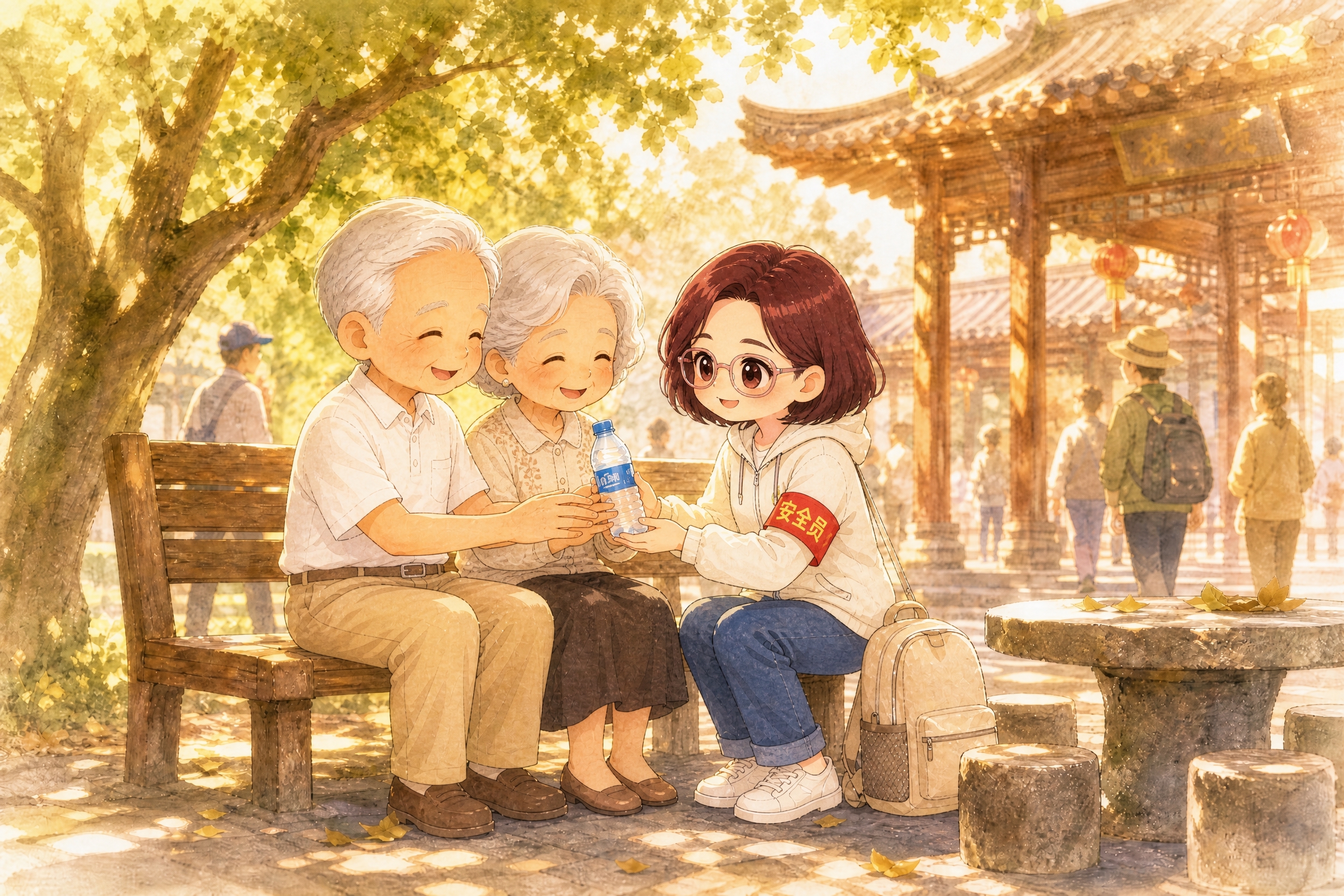基于这张图片修改两个地方：1. 将女安全员替换为红棕色短发、戴… - 图片创意预览