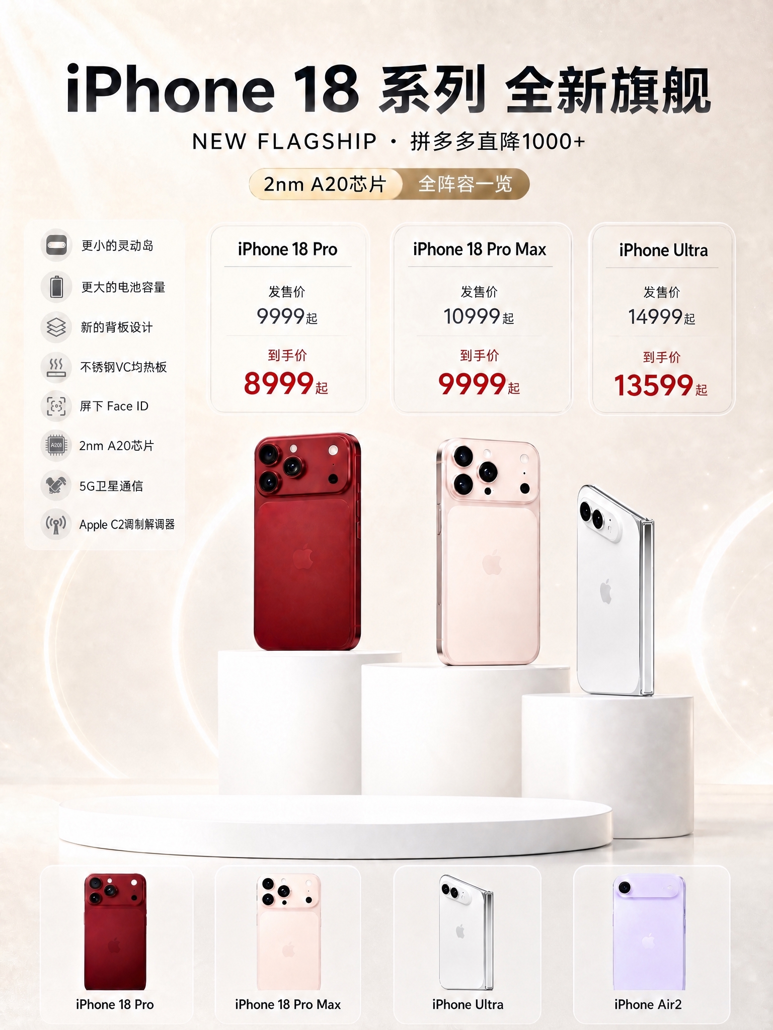 删除这张海报中所有与"iPhone 18 Fold"相关的内容… - 图片创意预览