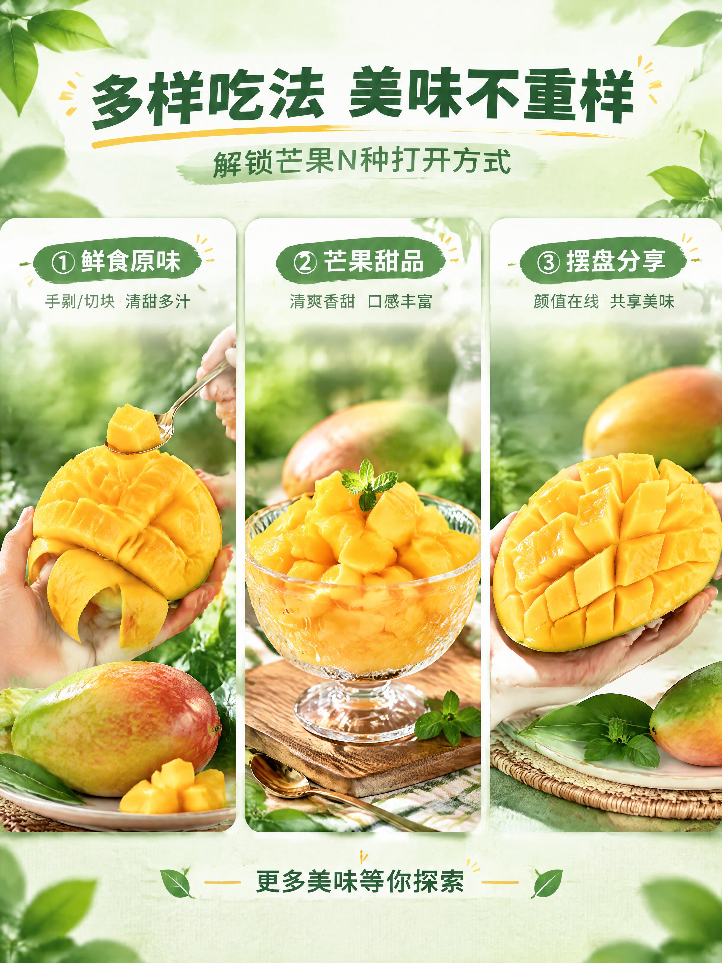 [商品] 使用【图1】中玻璃碗芒果块（第三行右图）、芒果切花（… - 图片创意预览