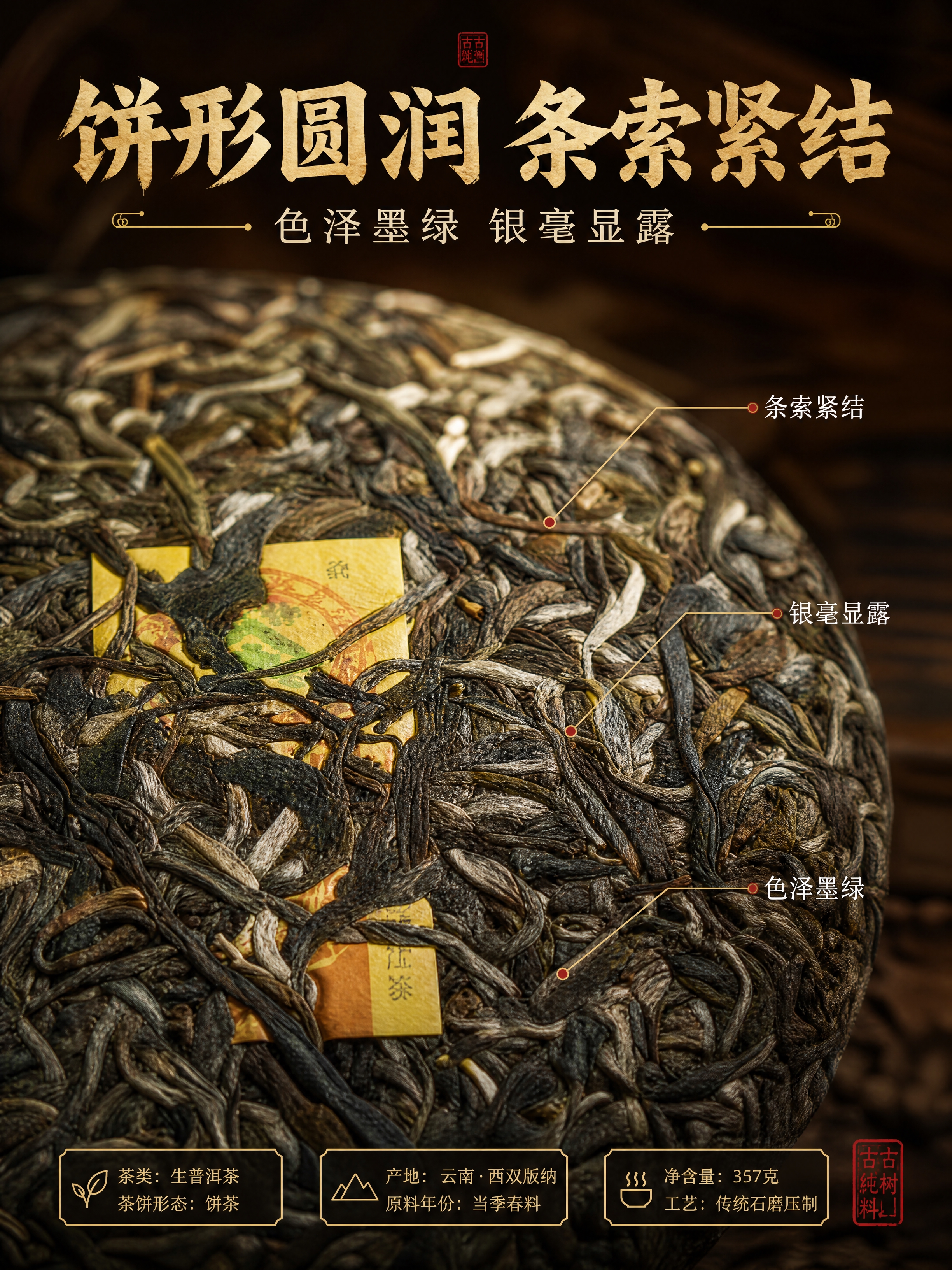 [商品] 使用【图5】干茶条索微距图；保留干茶叶片墨绿油润色泽… - 图片创意预览