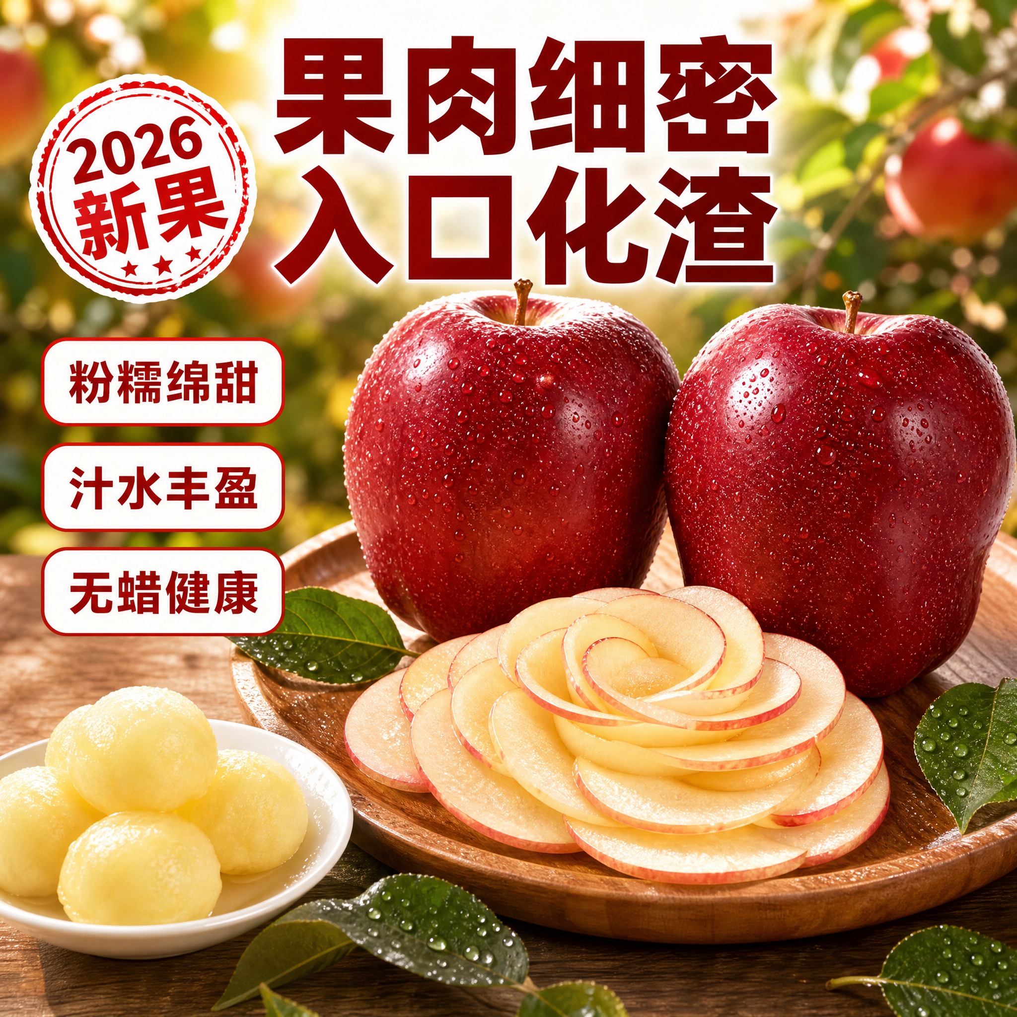 [主图-7] 京东生鲜主图，口感展示图：甘肃天水花牛苹果口感体… - 图片创意预览