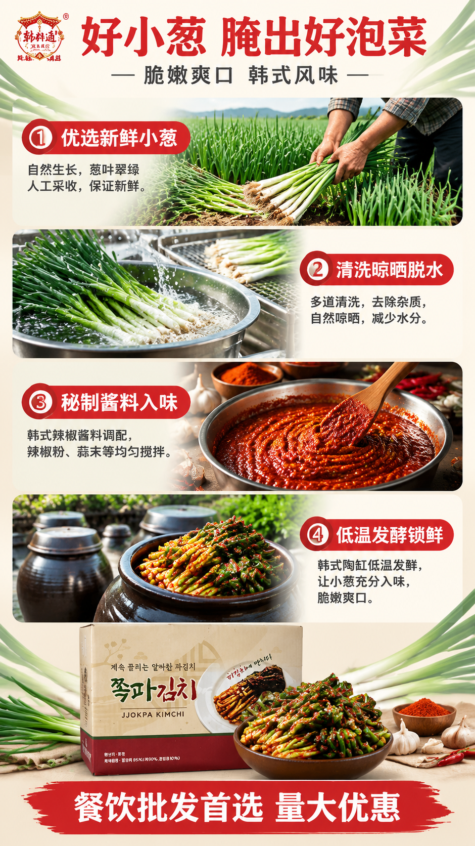 [详情图1] 松德小葱泡菜原料与工艺详情页。9:16竖版比例。… - 图片创意预览