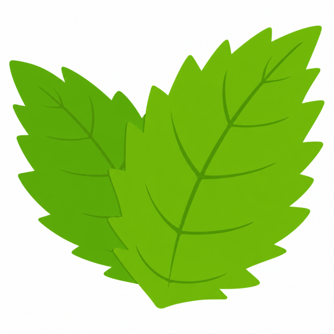 去除图片上的所有水印文字logo，保留原始绿色薄荷叶子插画，保持白色背景，保持整体风格不变预览效果