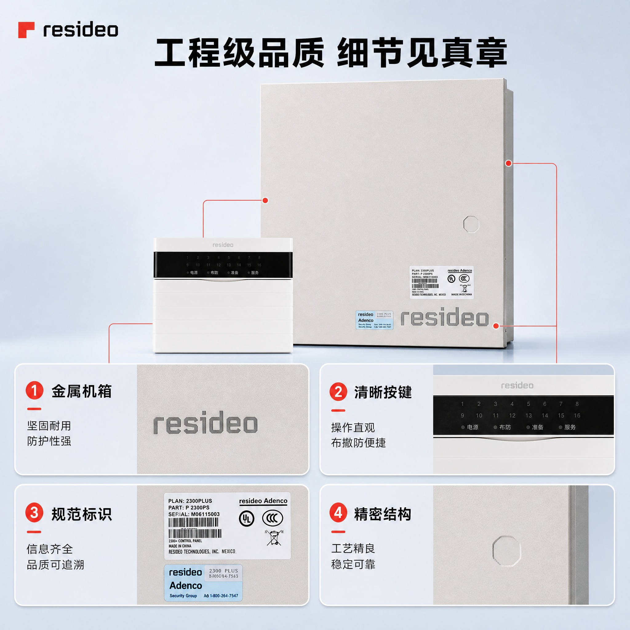 [主图-3] 域适都2300系列报警主机 产品证据/结构细节。… - 图片创意预览