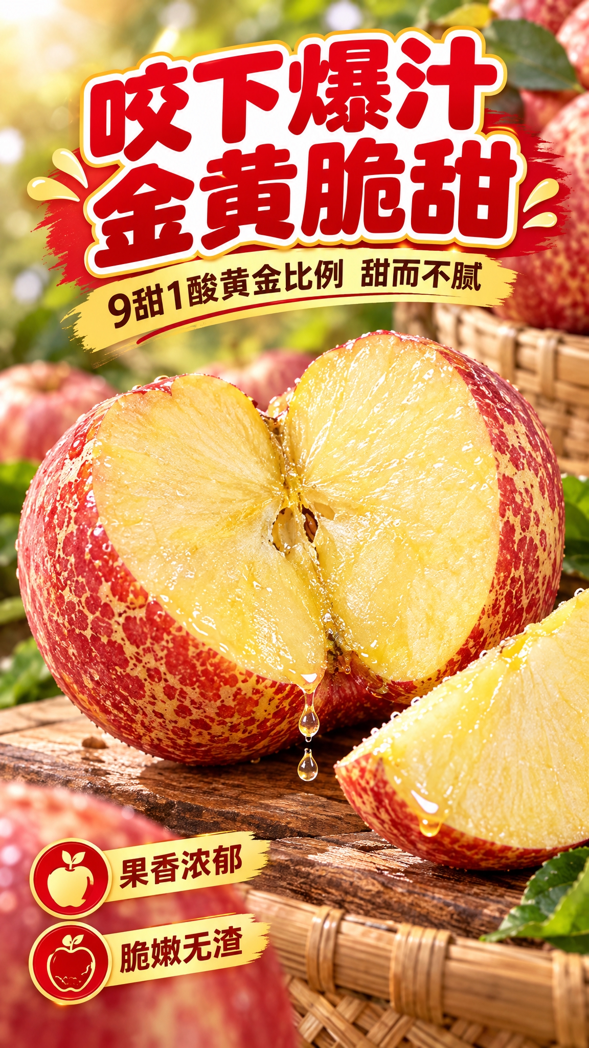 [商品] 使用【图1】【图2】昭通丑苹果实拍果；主体为切开后的… - 图片创意预览