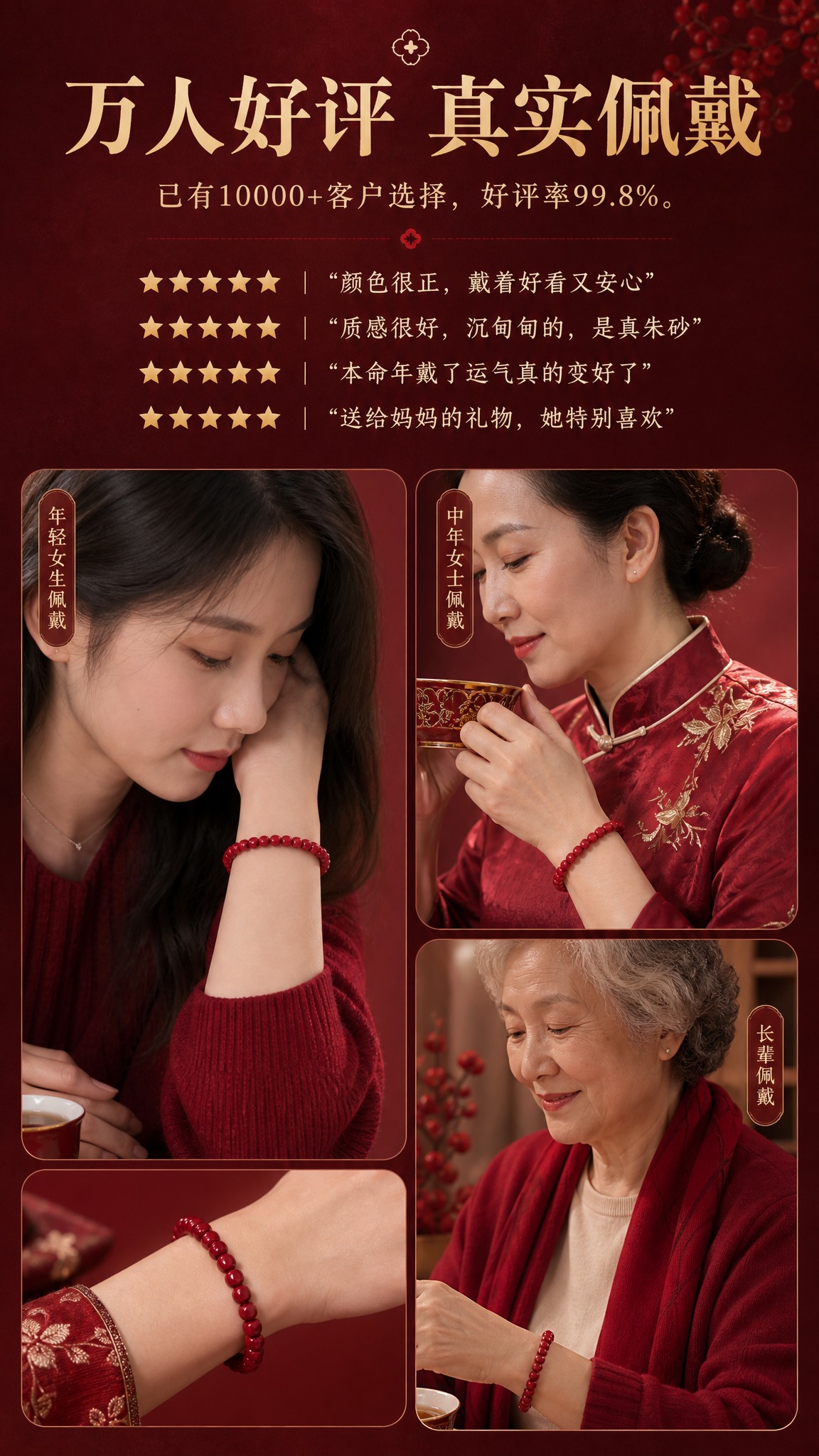 淘宝天猫电商详情页，9:16竖版，真实用户佩戴展示图，参考图8… - 图片创意预览