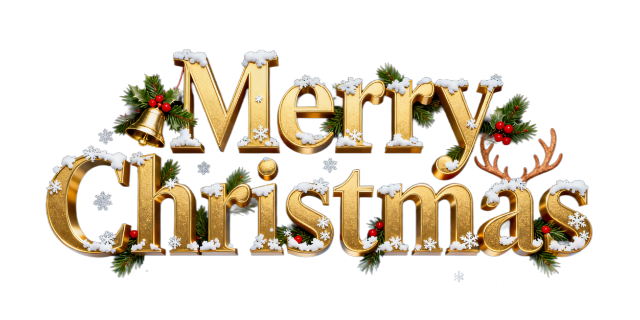 设计带有圣诞元素的字体Merry Christmas预览效果