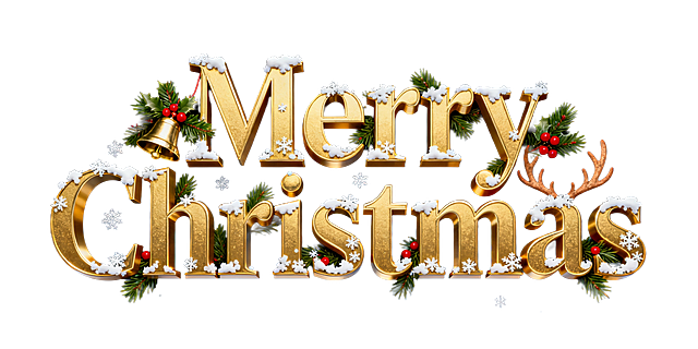 设计带有圣诞元素的字体Merry Christmas