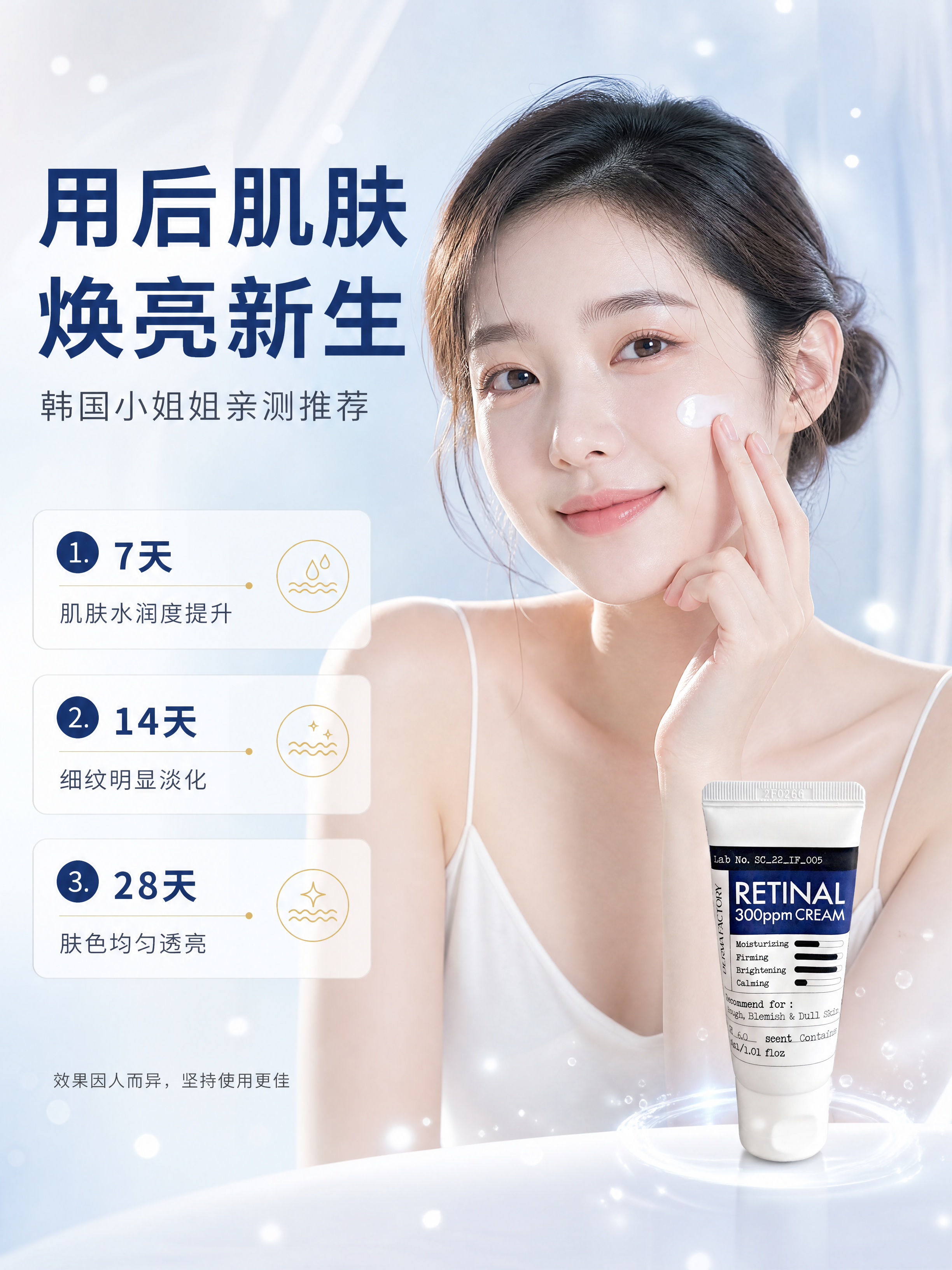 [商品] 使用【图1】视黄醇300ppm面霜；保留白色软管、蓝… - 图片创意预览