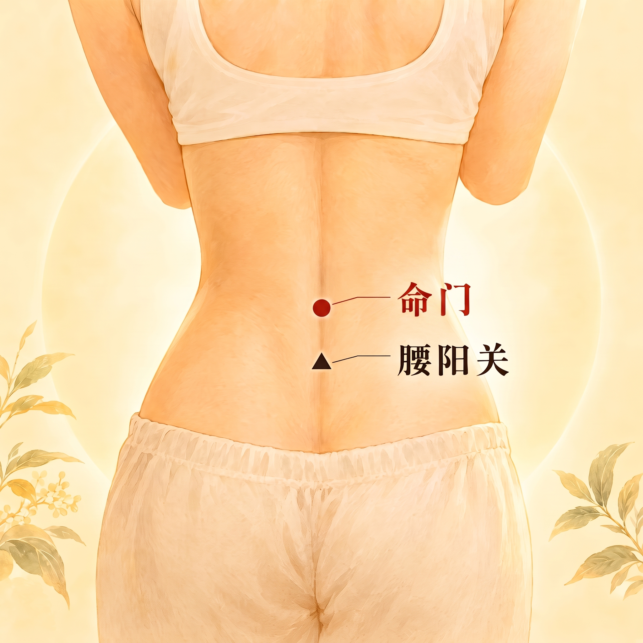 命门及其标识的圆点垂直向下移动三厘米 - 图片创意预览