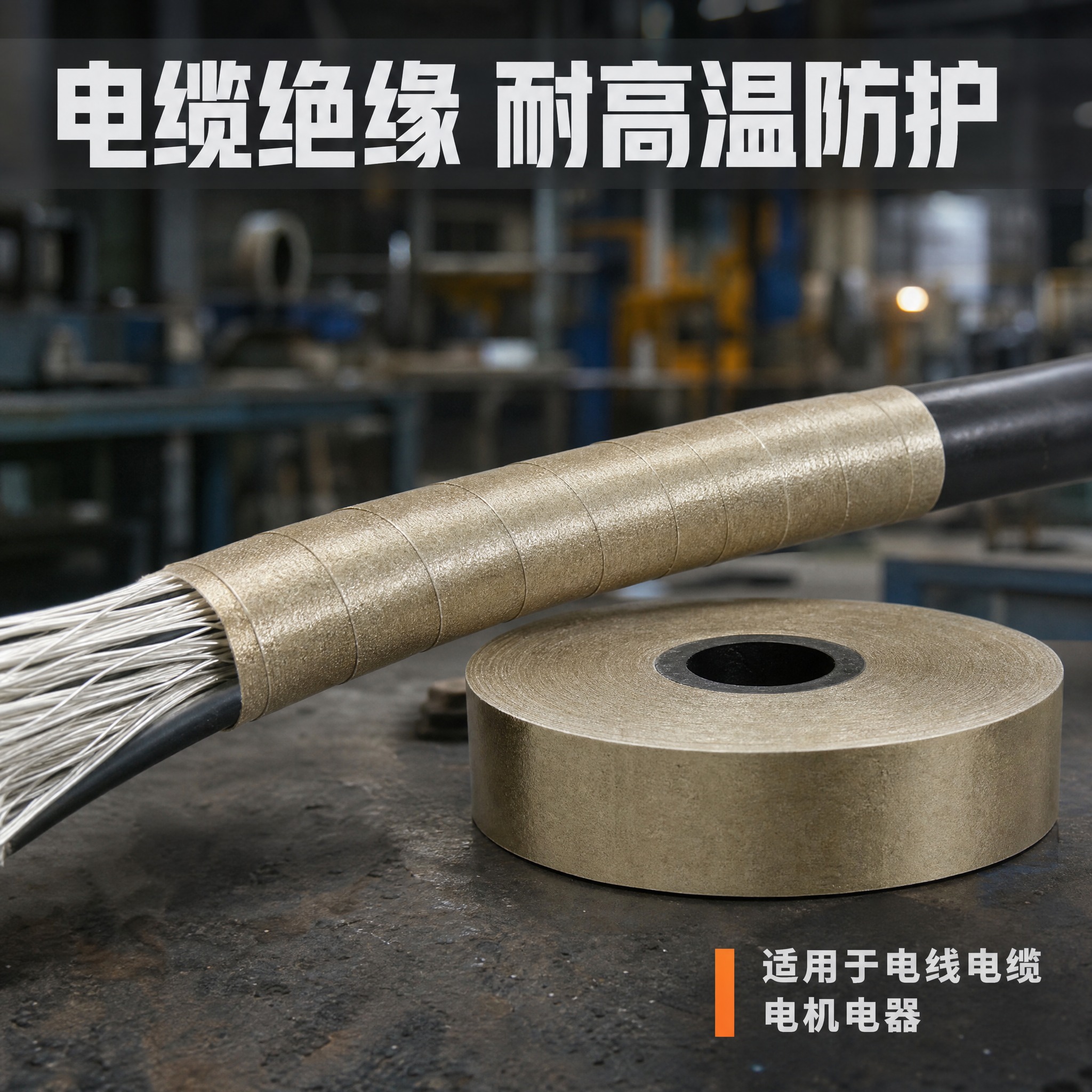 [主图-4] 金云母带 应用场景 电缆电线耐高温绝缘包裹 使用… - 图片创意预览