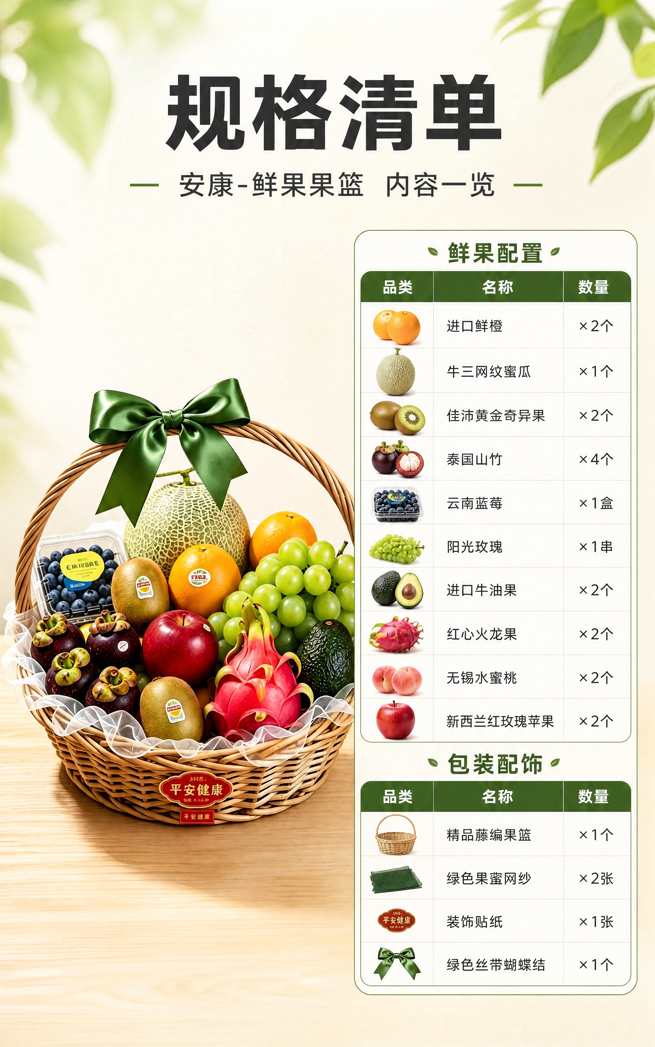 [商品] 使用【图1】安康-鲜果果篮；保留果篮完整外观，作为规… - 图片创意预览