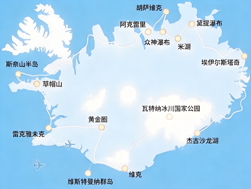 将地图中白色区域提亮，增加亮度和纯净度，保持浅蓝色背景和其他元素不变预览效果