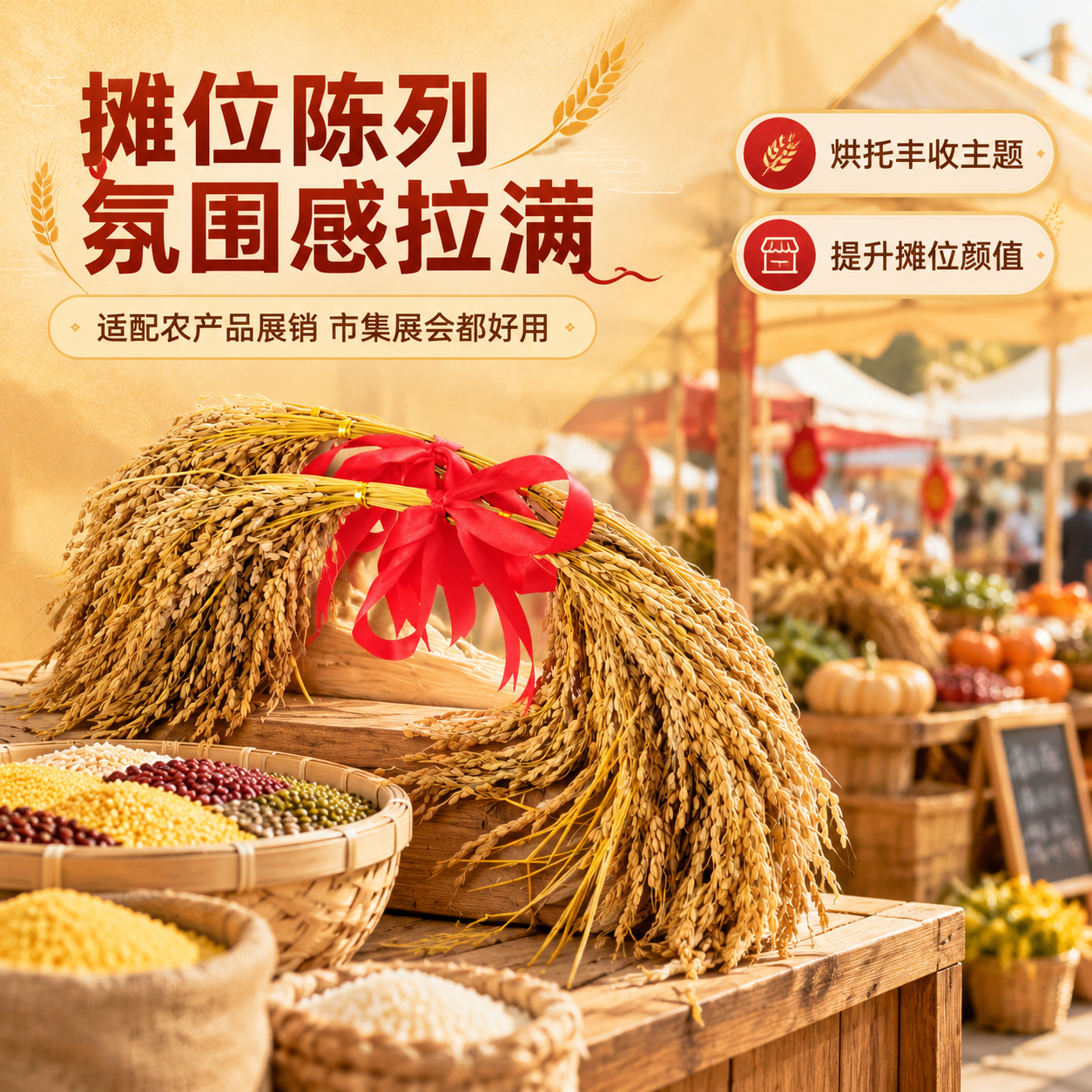 [商品] 使用【图4】稻穗捆红绳装饰束；保留干稻穗金黄质感、编… - 图片创意预览