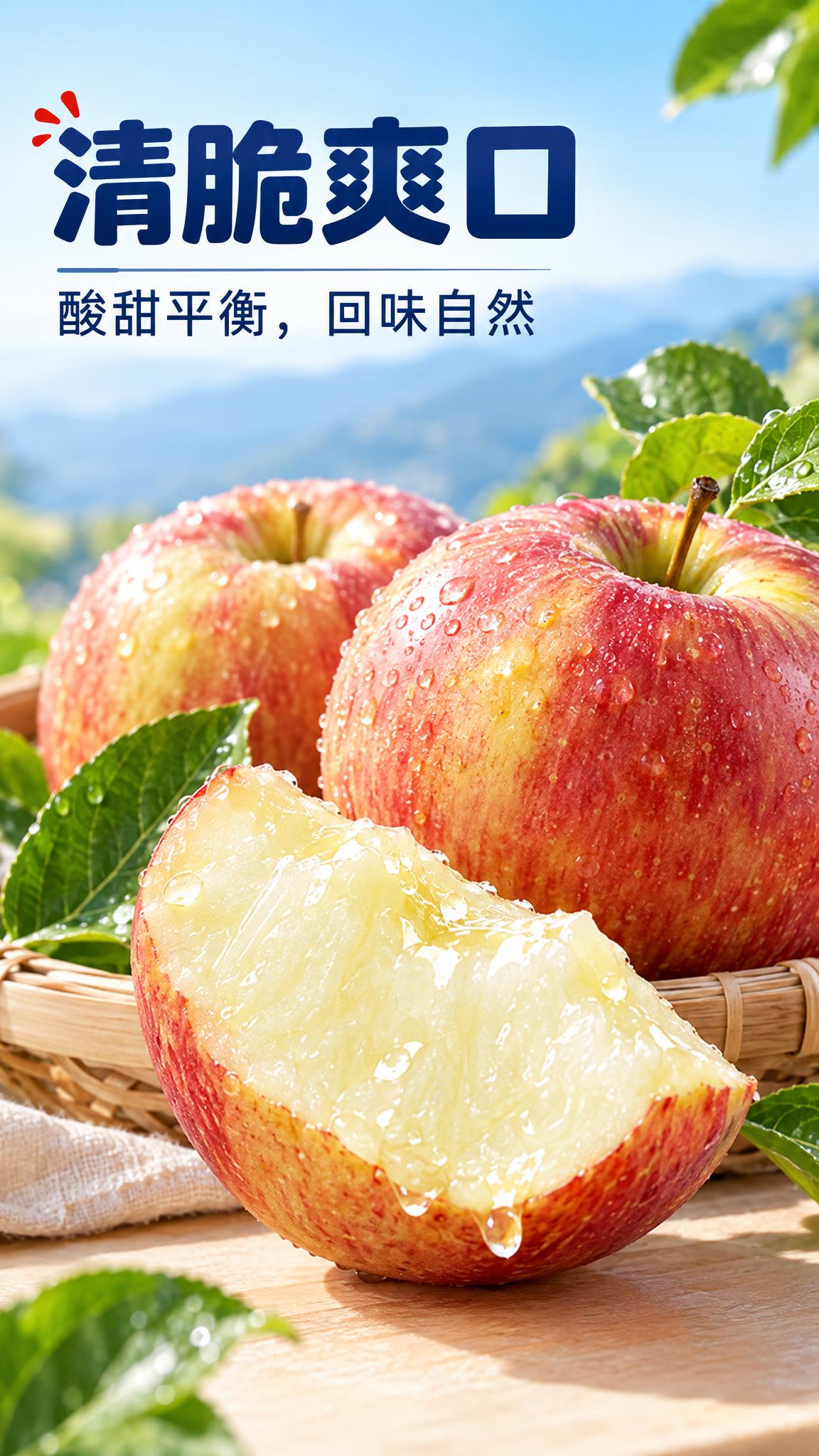 [商品] 使用商品图中的昭通丑苹果，保留果皮红中带黄的自然外观… - 图片创意预览