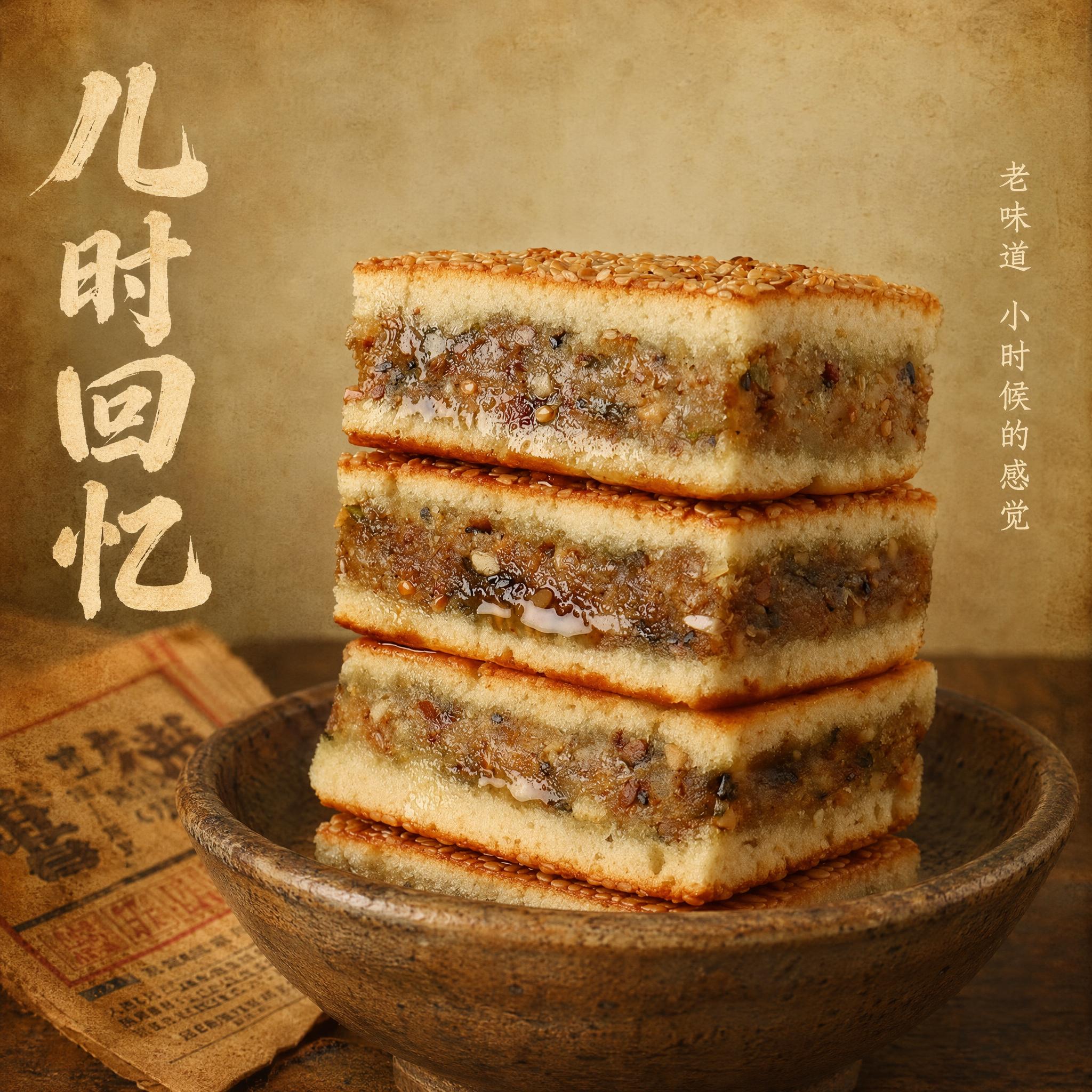 [主图-32] 三层五宝糕突出儿时回忆卖点。 [氛围风格] 复… - 图片创意预览