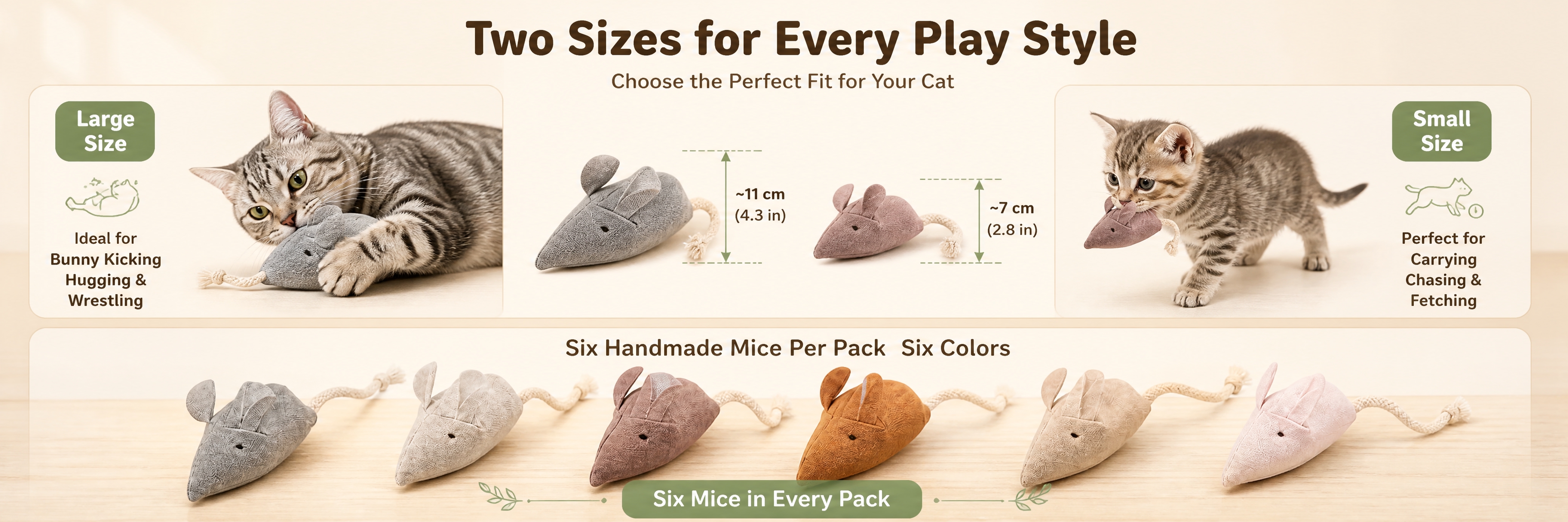 [商品] 使用【图1】手工布老鼠猫玩具；保留6种颜色和造型；分… - 图片创意预览