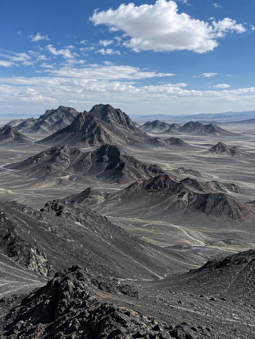 黑独山胭脂山高清实拍风景图，月球地貌戈壁秘境，灰黑色戈壁山峦，… - 图片创意预览