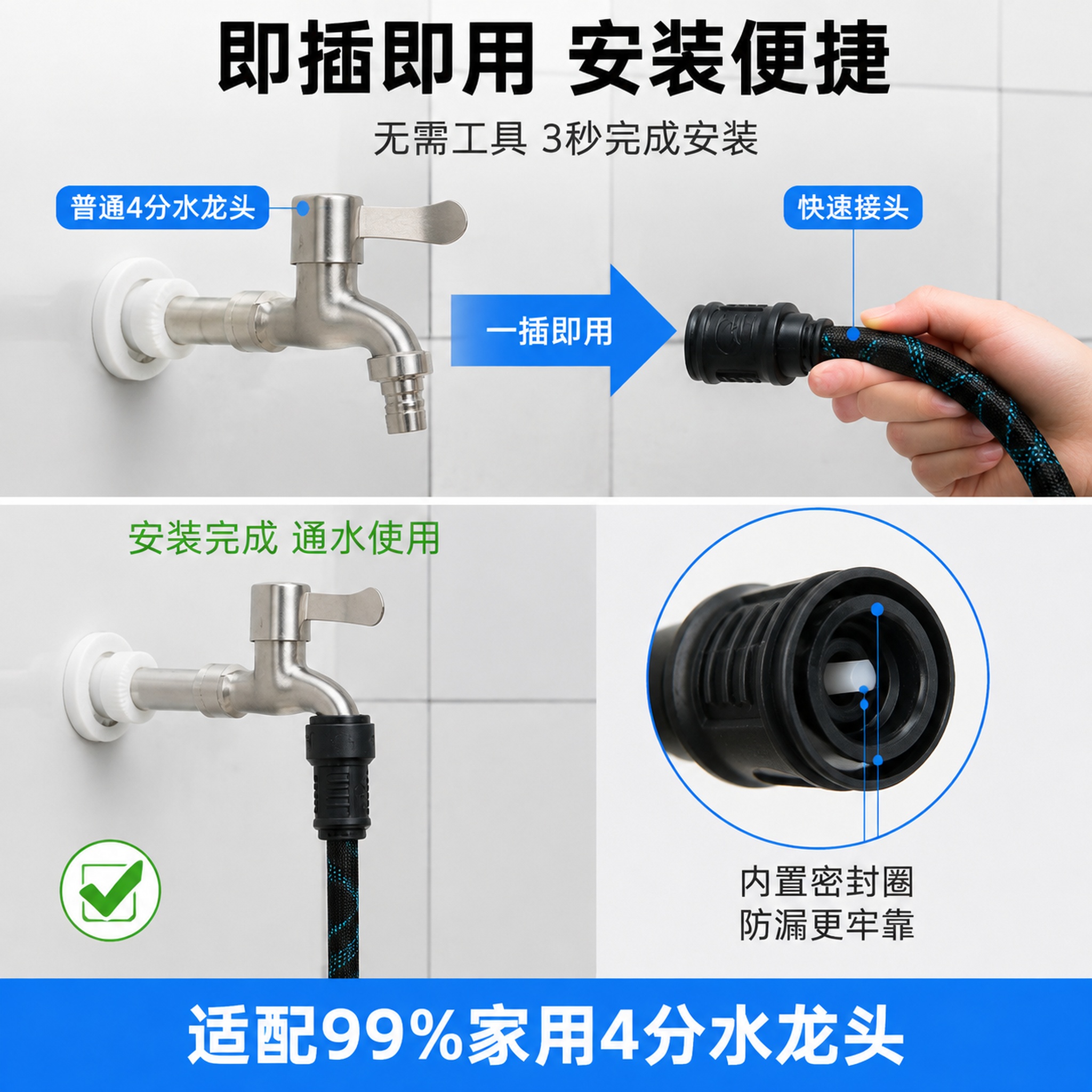 [主图-5] 快速接头安装便捷适配展示图。 [氛围风格] 实用… - 图片创意预览