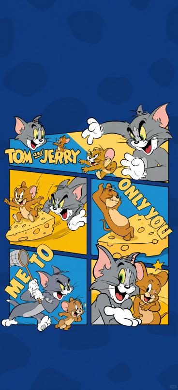 参考图片的猫和老鼠分镜漫画风格，重新生成猫和老鼠的分镜漫画海报，保留蓝黄配色和卡通手绘风格，文字排版不变，内容重新绘制预览效果