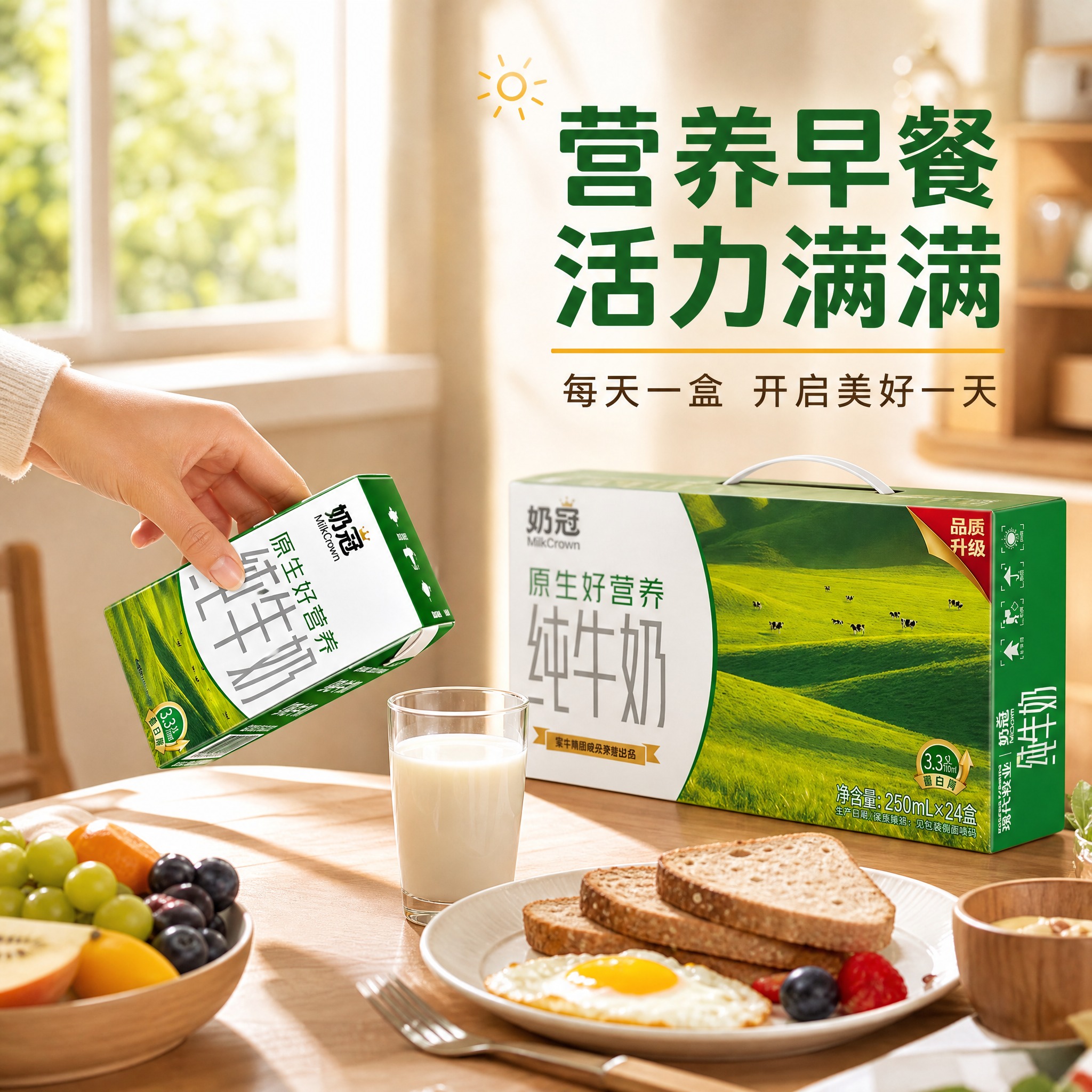 [主图-4] 生活场景与饮用体验图，展示家庭早餐场景，唤起消费… - 图片创意预览