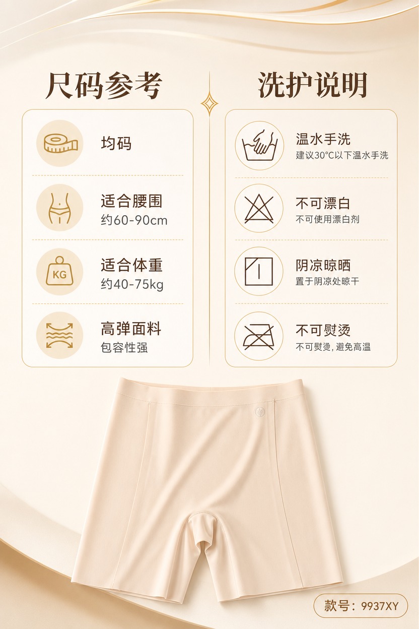 [商品] 使用【图1】肤色款高弹奶皮冰丝空调安全裤（款号993… - 图片创意预览