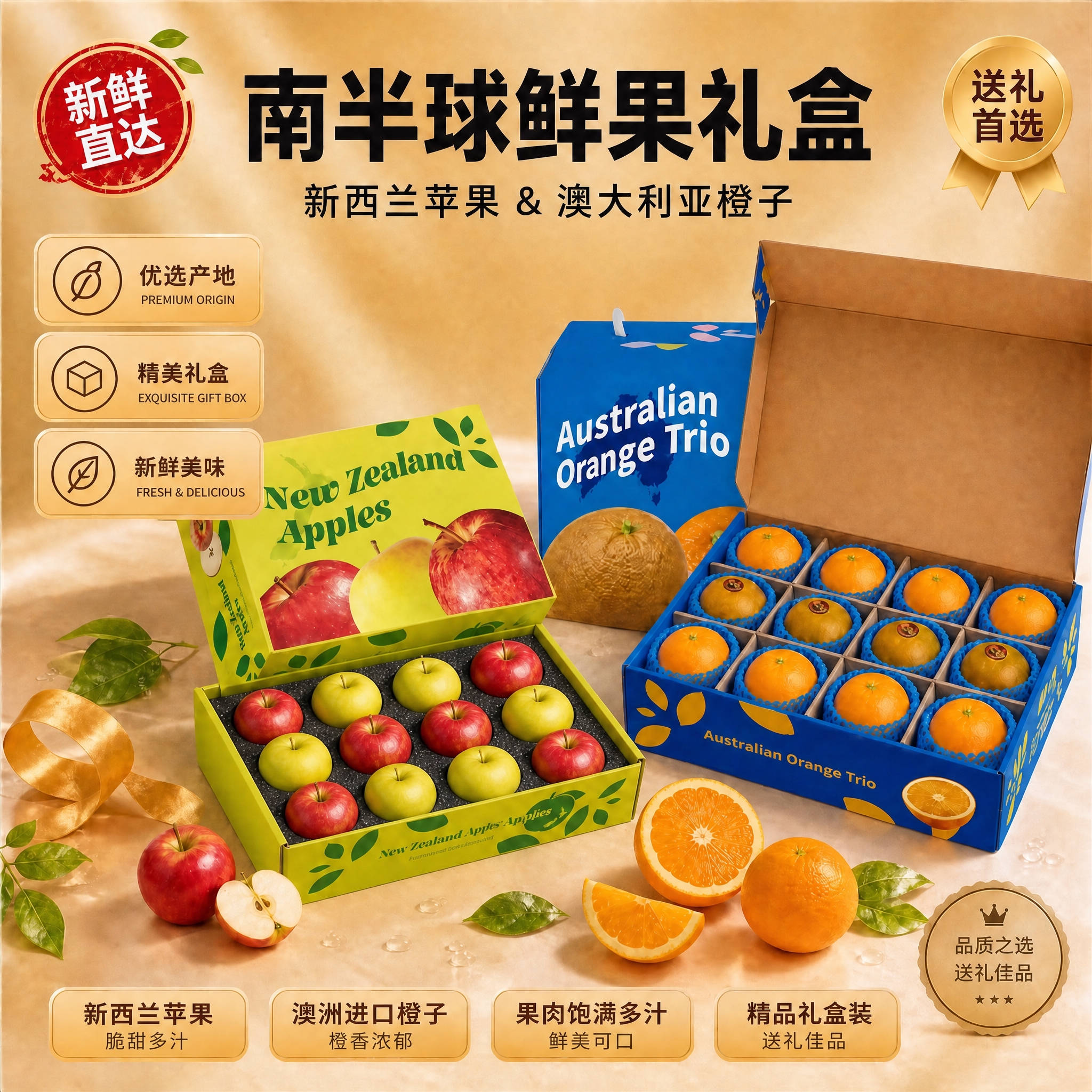 将左侧绿色苹果礼盒内的苹果数量改为12个，去掉多余的3个苹果，… - 图片创意预览