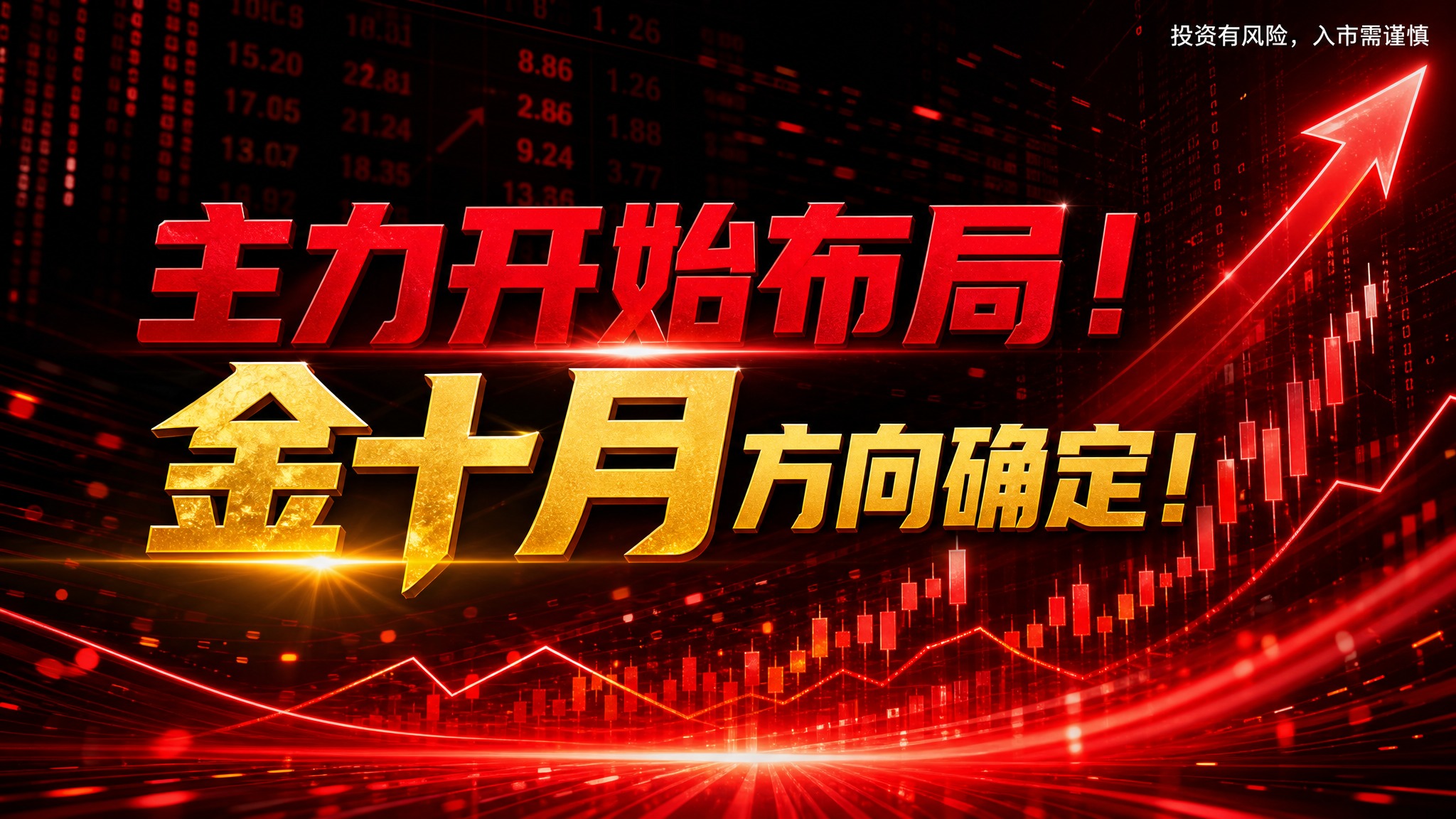 公众号封面图，16:9横版，金融股市主题。背景为深黑色搭配红色… - 图片创意预览