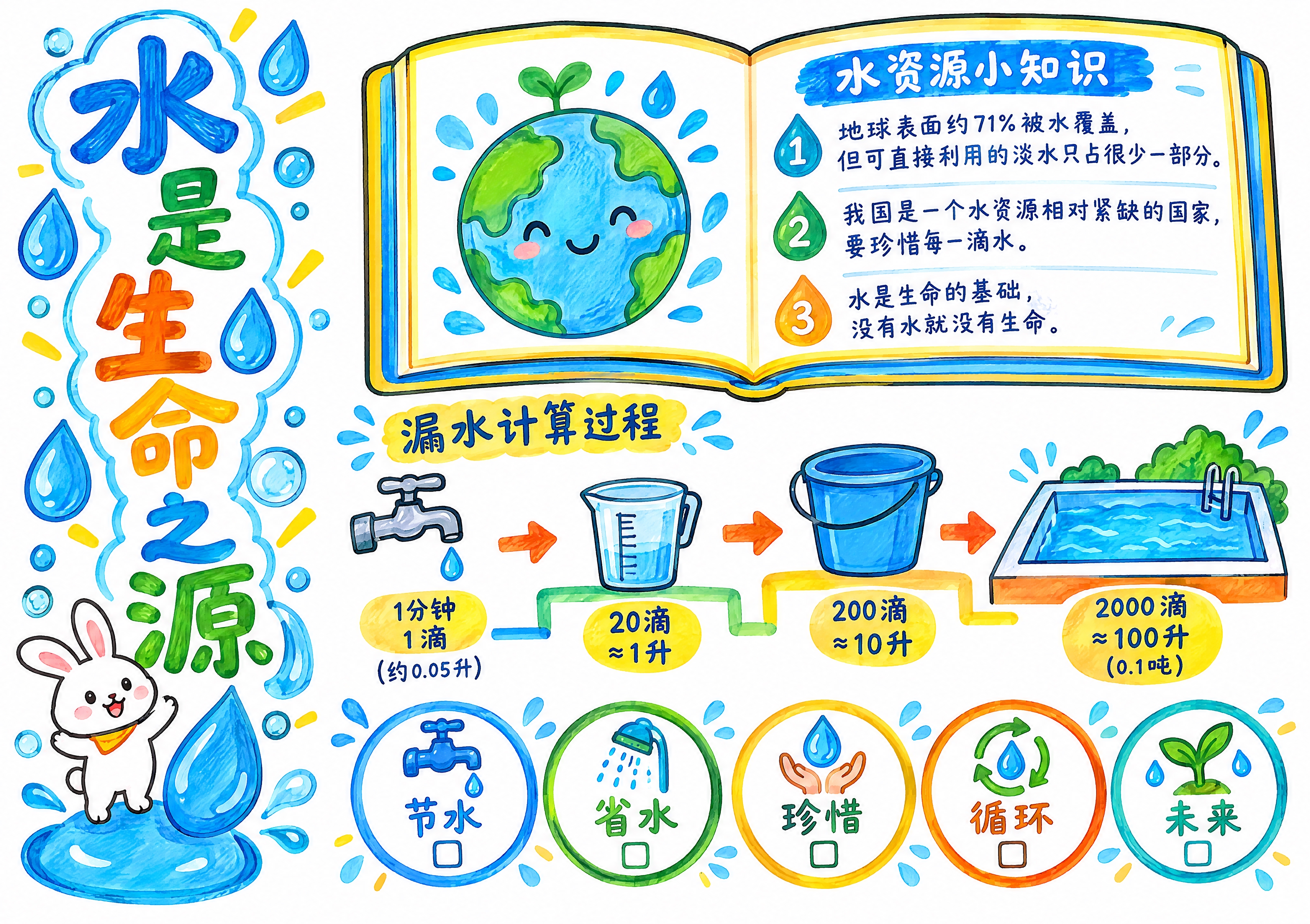 A4横版手抄报，比例297:210，纯白色背景，马克笔手绘风格… - 图片创意预览