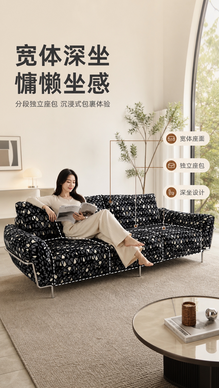 [商品] 使用【图1】S8892瑟琳娜方块沙发；保留方块模块化… - 图片创意预览
