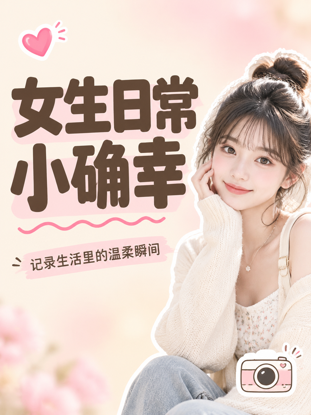 小红书笔记大字封面，配图大字，ins清新奶油风，版式精美，小红… - 图片创意预览
