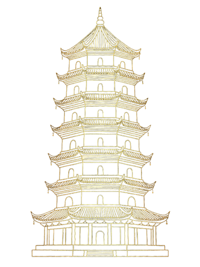 给佛塔外部绘制先挑