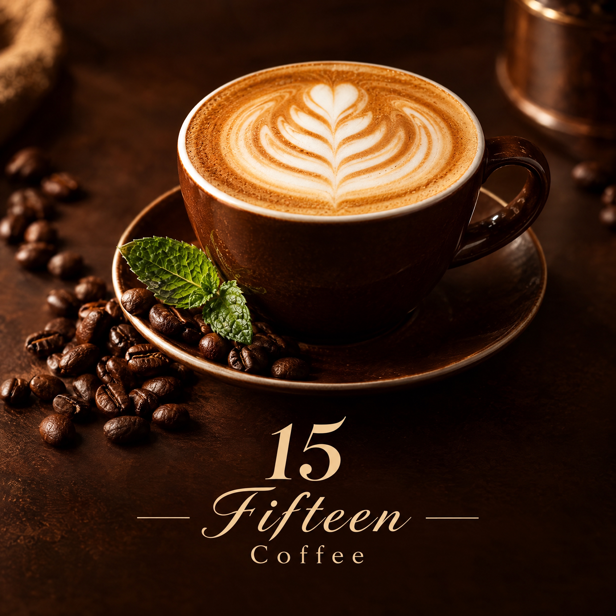 咖啡店品牌头像设计，店名"15 Fifteen Coffee"… - 图片创意预览