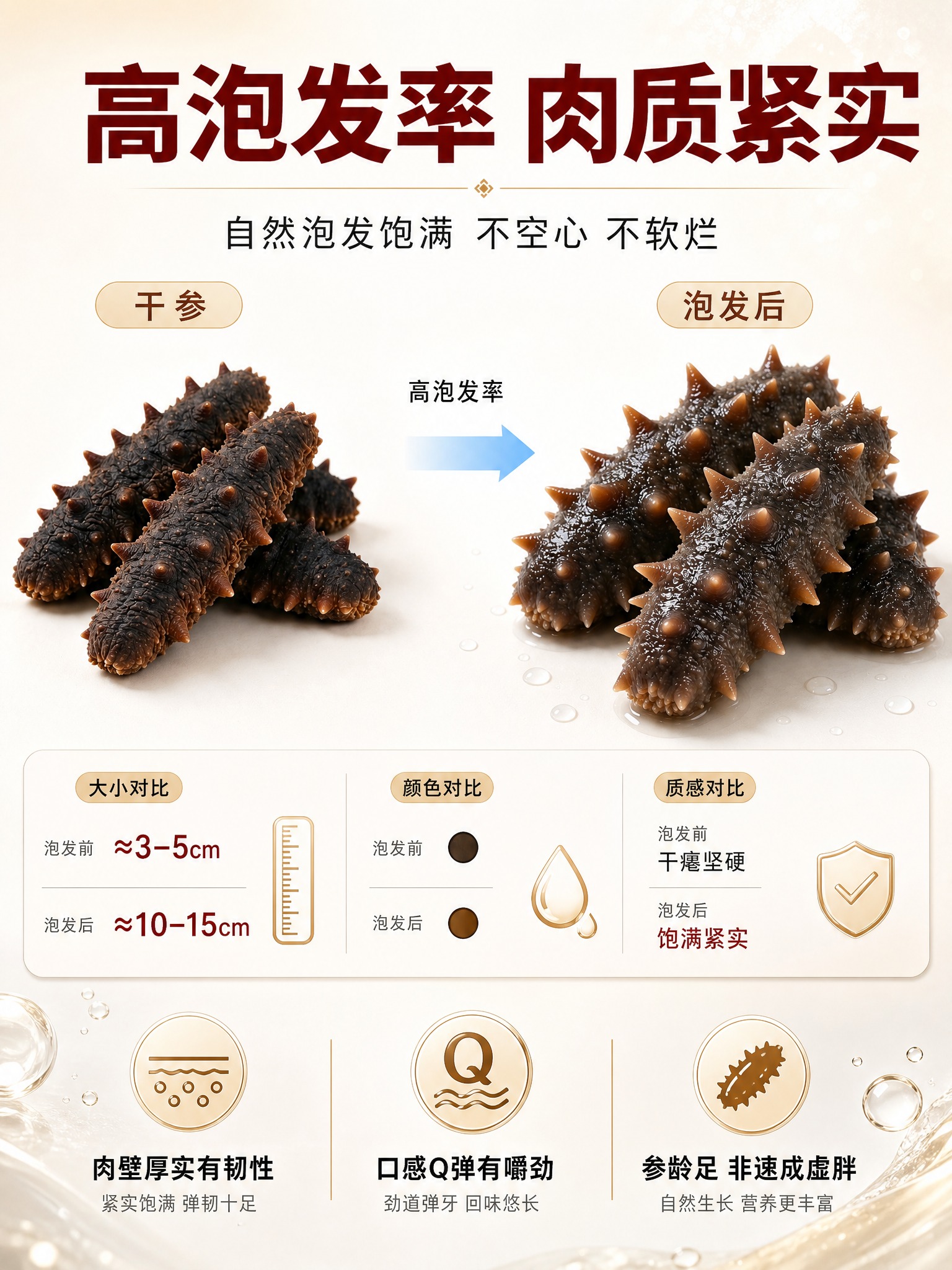 [商品] 使用【图3】和【图7】大连辽刺参泡发对比图；保留左侧… - 图片创意预览