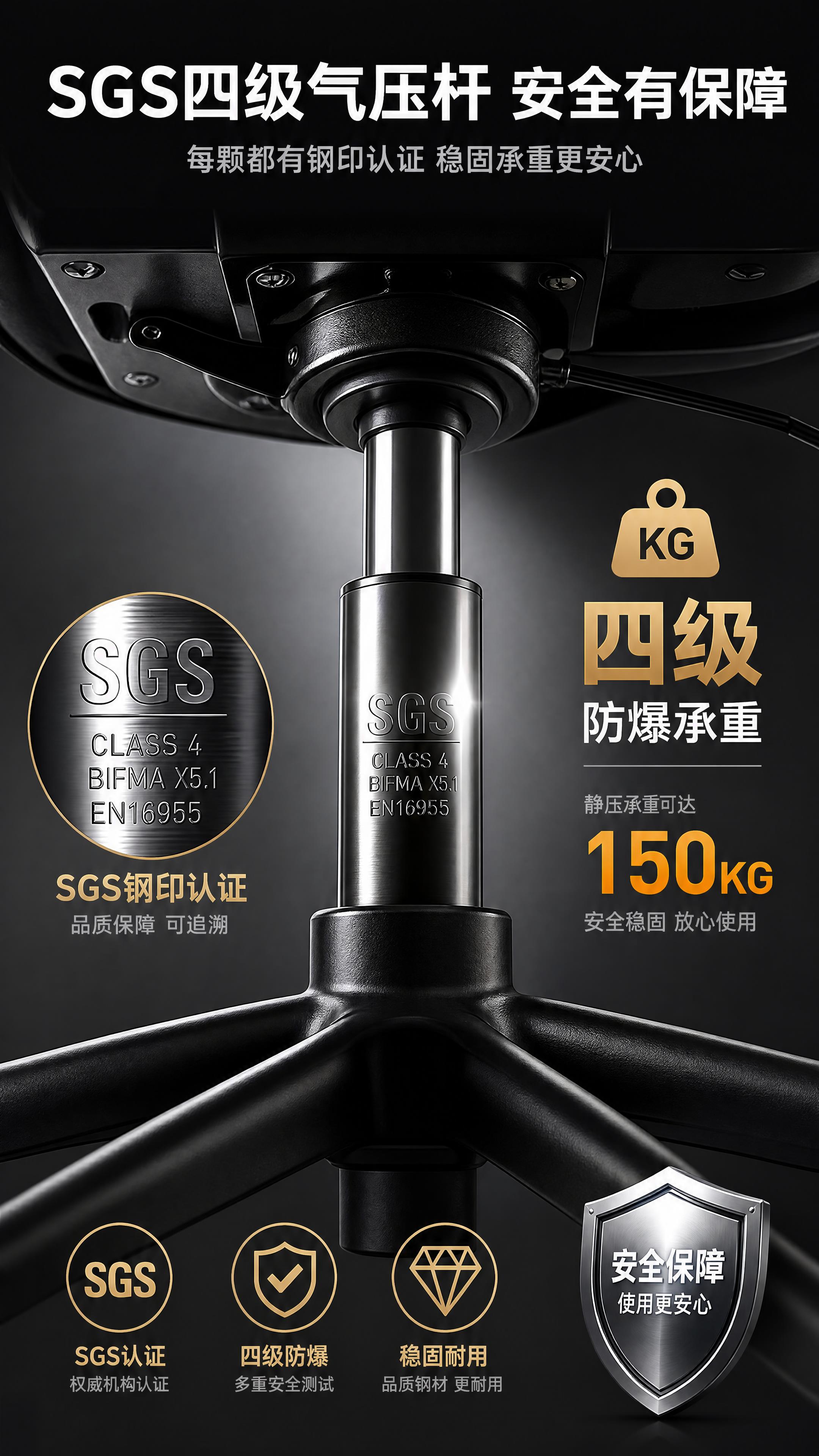 [第8张] SGS四级气压杆页-安全承重展示。本张使用【图1】… - 图片创意预览