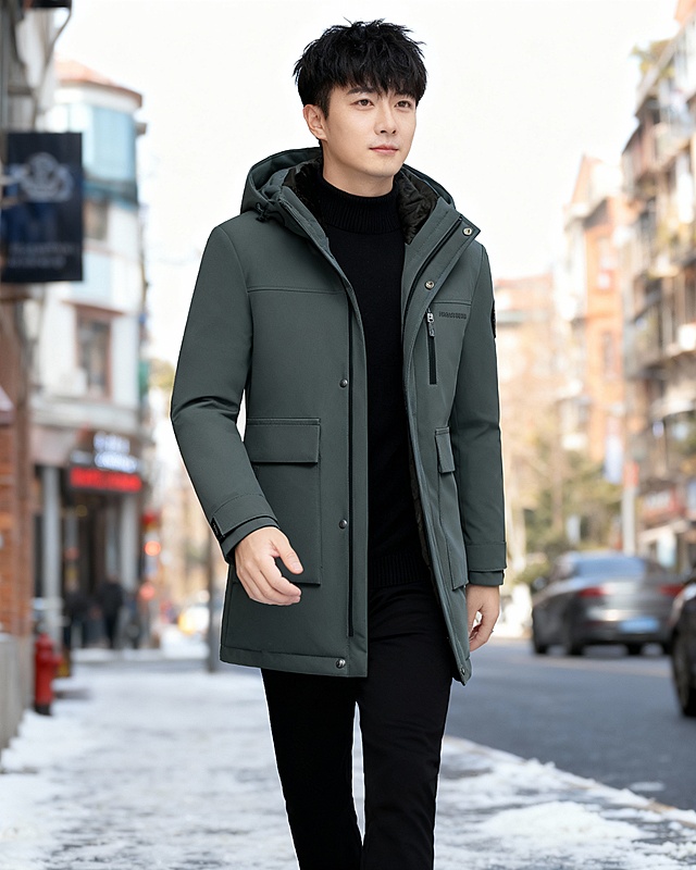 一个中国男性28岁模特穿上图片上的衣服，姿势不同，拍摄风格，五张相似场景的套图，南方户外