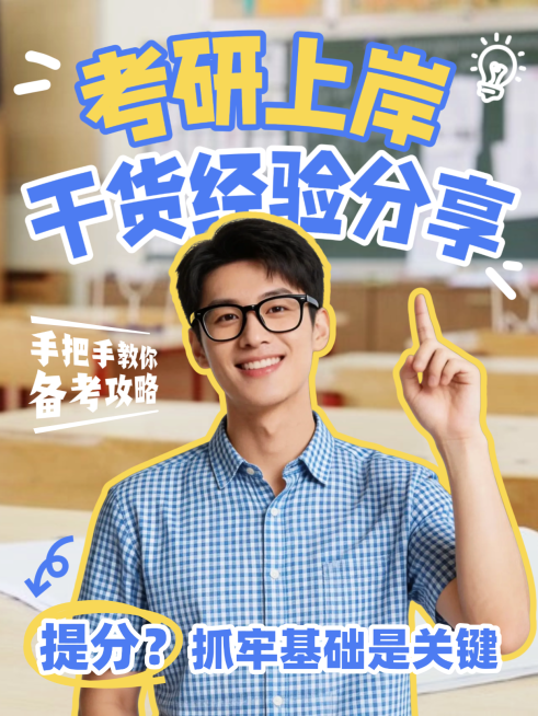 考研上岸知识分享攻略指南人像拼图小红书封面预览效果