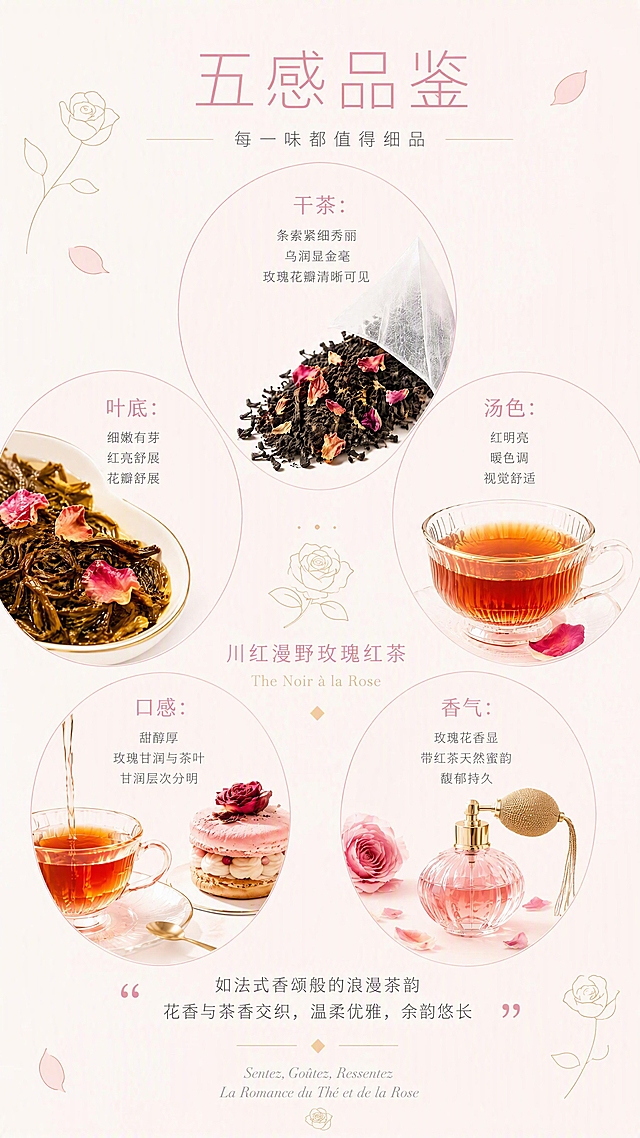 将这张详情页图片改成简洁年轻化法式风格。保留原有产品和文案内容，整体视觉做减法：去掉繁复的蕾丝、巴洛克花纹、厚重金边、油画质感背景，换成干净的奶油粉/米白纯色背景，大面积留白；字体换成简洁现代的法式无衬线+纤细衬线组合，去掉花体装饰；元素布局更简约通透，用细金线、极简几何图形、扁平化玫瑰线条装饰代替复杂雕花；色调更明亮清新，马卡龙粉+奶白+浅金配色，年轻有活力；整体感觉像法国年轻小众品牌的ins风，轻盈、干净、有呼吸感。产品和文字内容完全保留，只改风格和装饰元素。