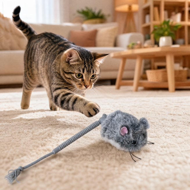 [主图-1] Interactive Mouse Toy Cat Play Scene
[Style/Atmosphere] Warm and cozy home style, natural and预览效果