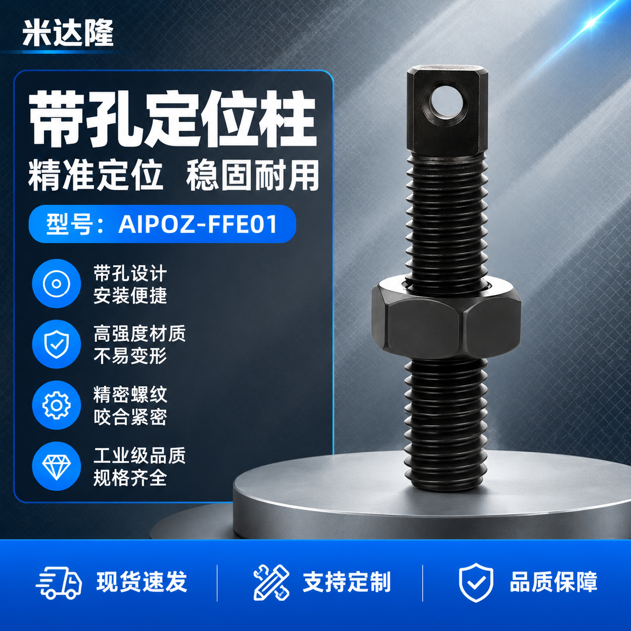 [单张主图] 米达隆带孔定位柱 型号AIPOZ-FFE01 爆… - 图片创意预览