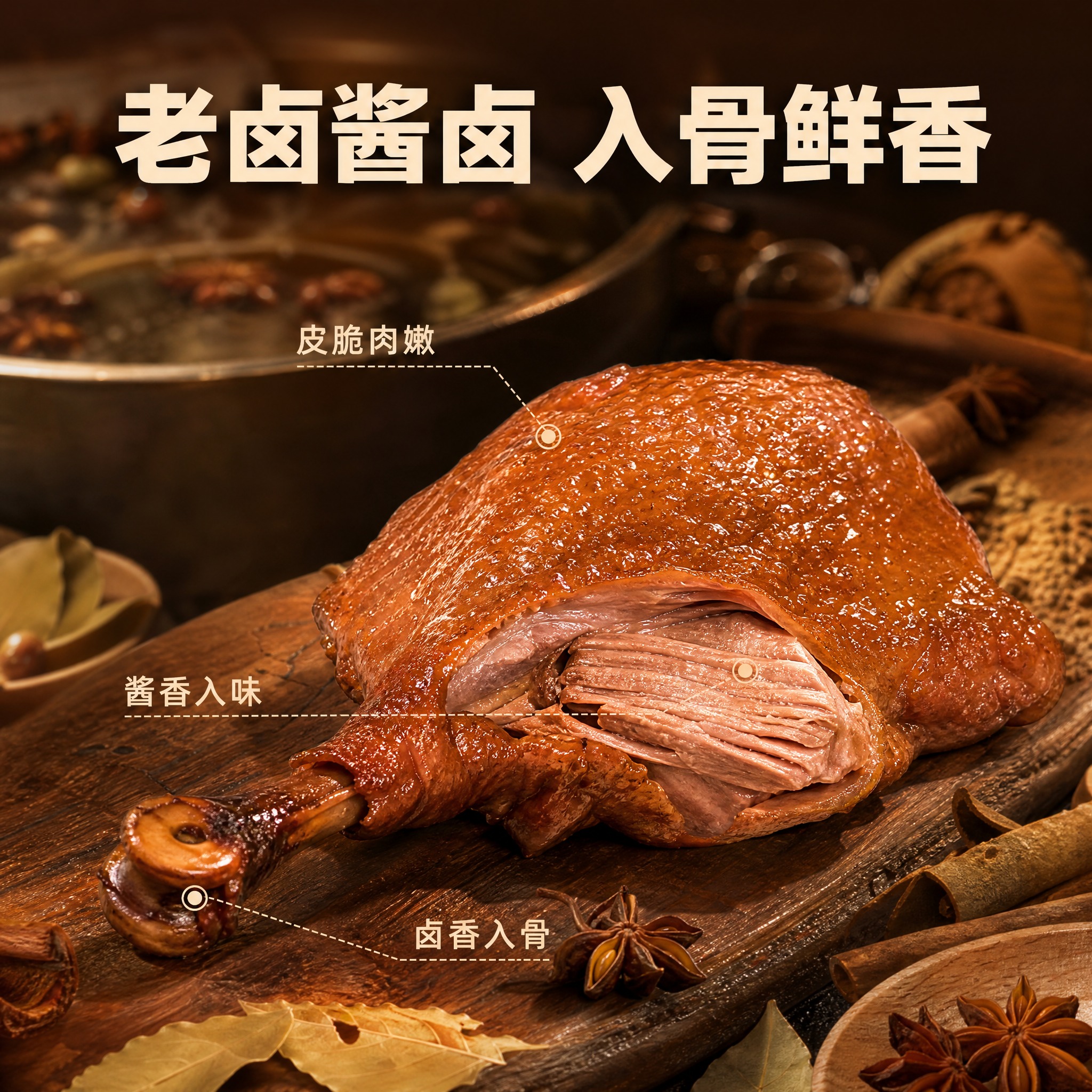 [主图-2] 卤水鹅 核心亮点与工艺溯源展示，突出传统卤制工艺… - 图片创意预览